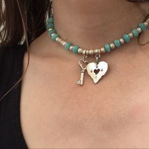 NWT Blue Amazonite Key to My Heart Choker